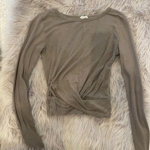 Alo yoga cover crop top XS grey